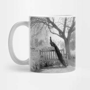 Black and White Peacock Scene Mug